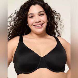 NWT Cacique Lane Bryant Smart Lift Unlined Full Coverage Bra Black 48DD